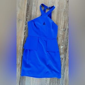 bcbgmaxazria blue short cocktail dress